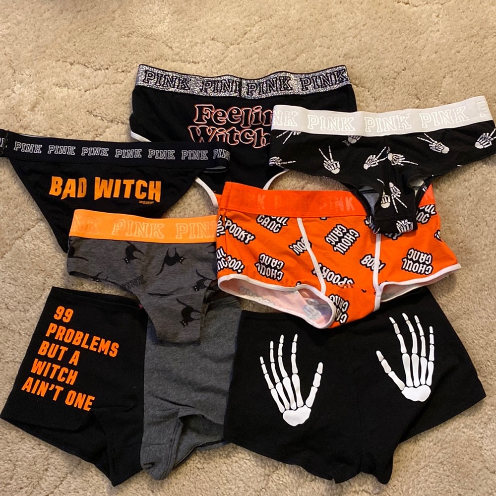 PINK Victoria’s Secret Halloween 7 panty bundle, size S